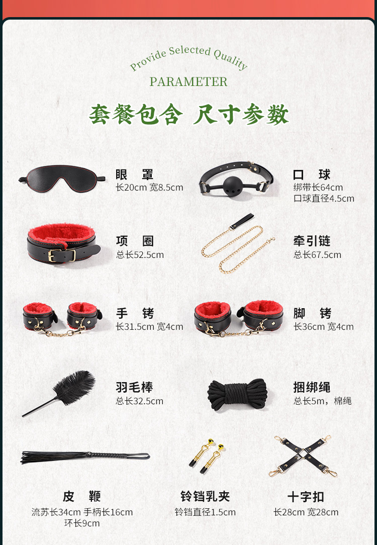 SM捆绑10件套束缚套装另类玩具