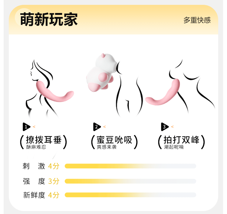 谜姬趴趴熊分体式吮吸震动棒