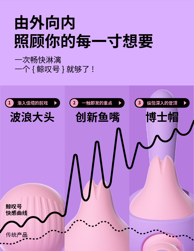小怪兽鲸叹号AV震动棒（送润滑液+收纳袋）