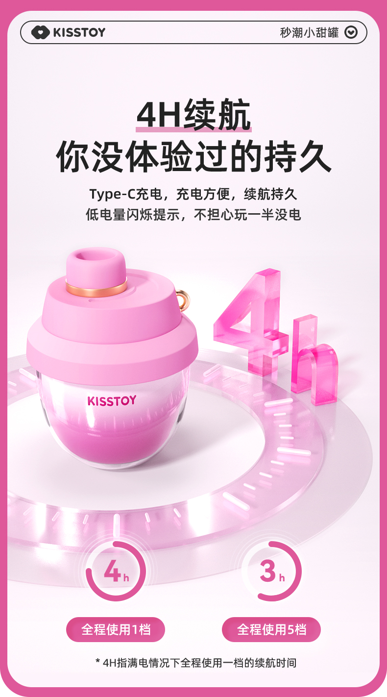 KISSTOY小甜罐粉色女用吮吸按摩器